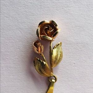 ROSE charm PENDANT yellow/ rose GOLD 8k flower